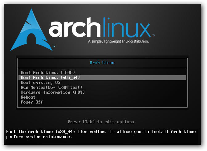 archlinux boot